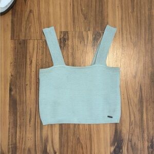 Hollister Green Ribbed Crop Tank Top